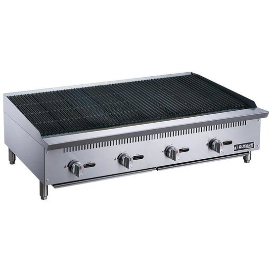 Dukers DCRB48 48" W Countertop Lava Rock Natural Gas Charbroiler