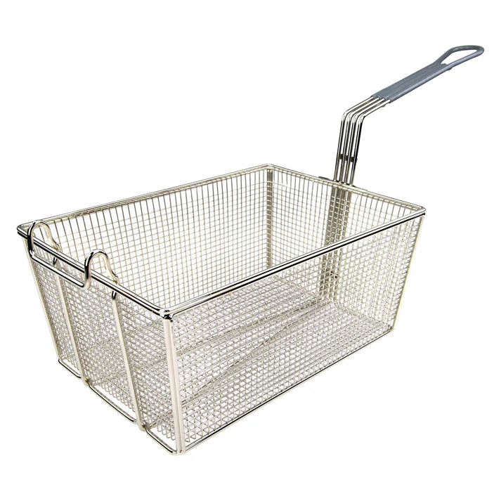 Winco FB-35 Fryer Basket w/ Coated Handle & Front Hook, 13 1/4" x 9 1/2" x 6"