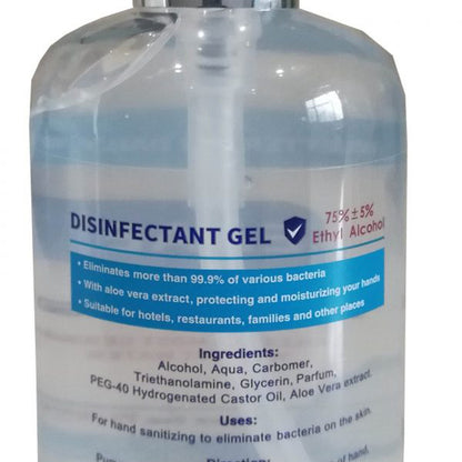 Omcan USA 46668 HAND SANITIZER WITH ALCOHOL 75% 300 ML CLEAR BOTTLE WITH PUMP