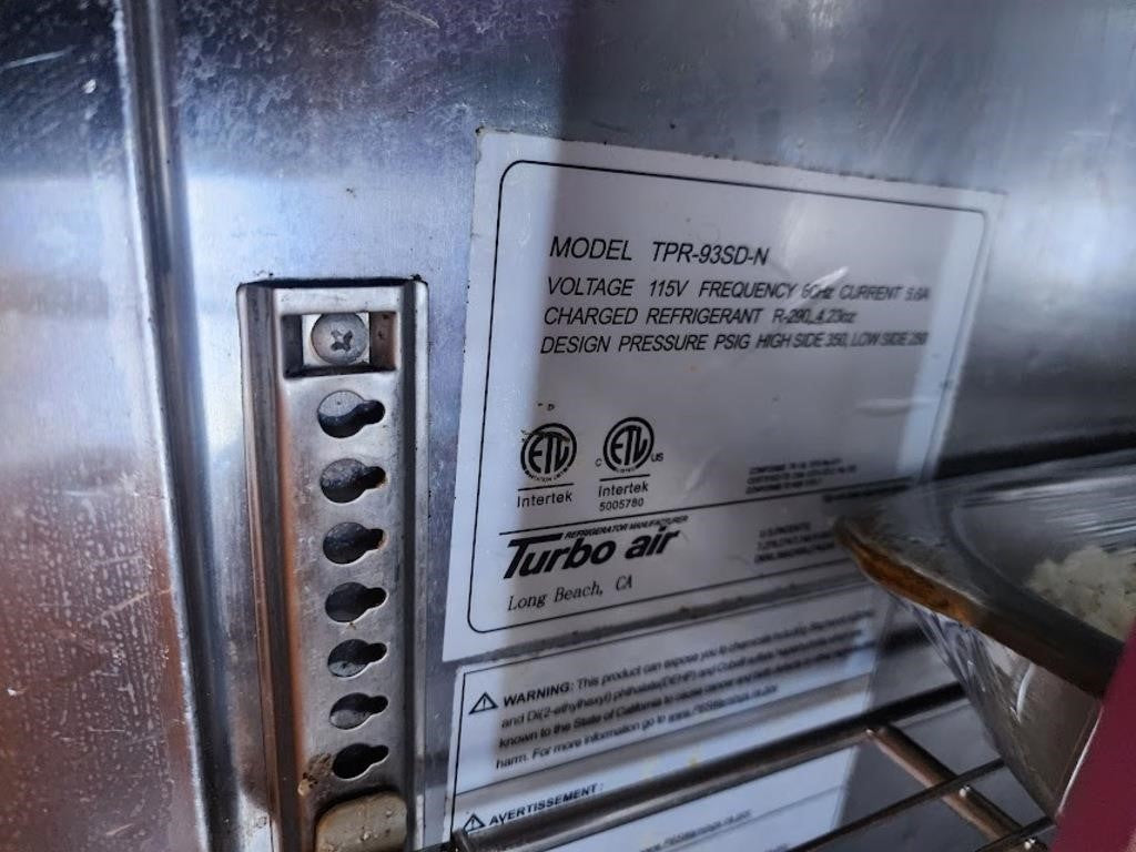 [USED] Turbo Air TPR-93SD-N 93" Super Deluxe Pizza Prep Table