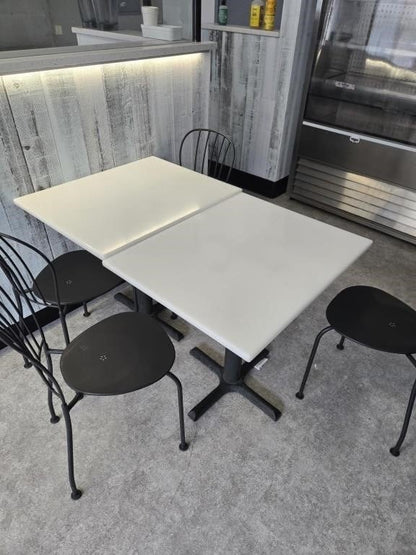 [USED] White Top Cafe Tables 30" x 30" ($40/ea)