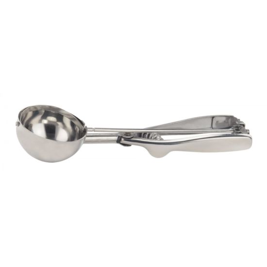 Winco ISS-12 #12 Round Squeeze Handle Disher Portion Scoop - 3.25 oz.