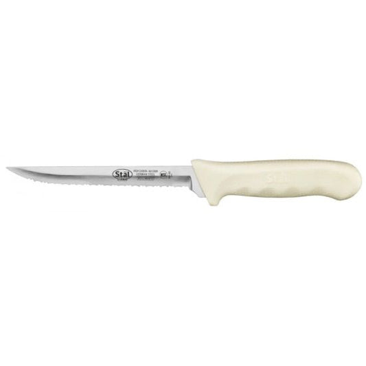 Winco KWP-63 Stal 6" Steel Utility Knife with White Handle