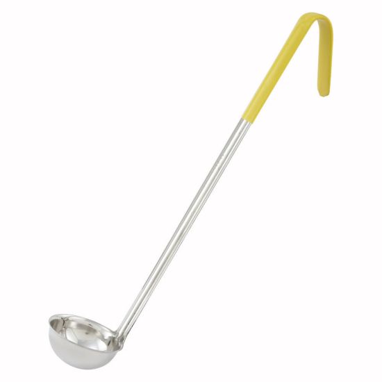 Winco LDC-1 1 oz Yellow Handle Ladle