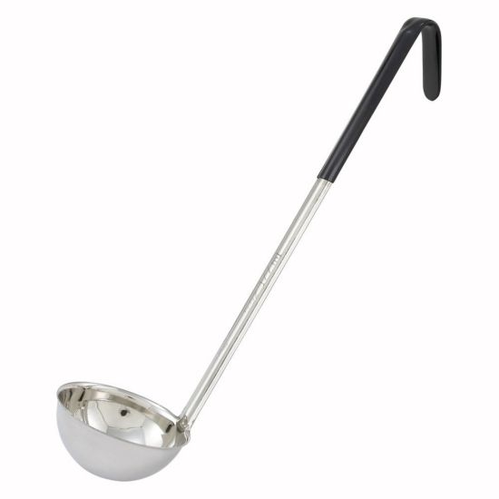 Winco LDC-6 6 oz Stainless Steel Ladle with Black Handle