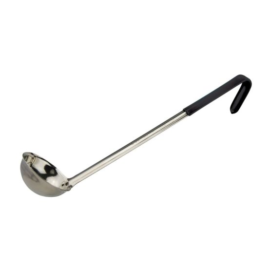Winco LDCN-3K 3 oz Prime One-Piece Stainless Steel Ladle with Black Handle