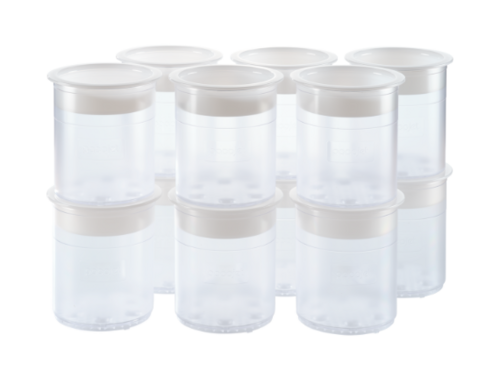 Omcan USA 46702 (46702) Transparent Synthetic Pacotizing Beaker with Lids Set of 12