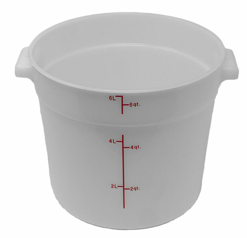 Omcan USA 80192 (80192) 6-QT Polypropylene White Round Food Storage Container