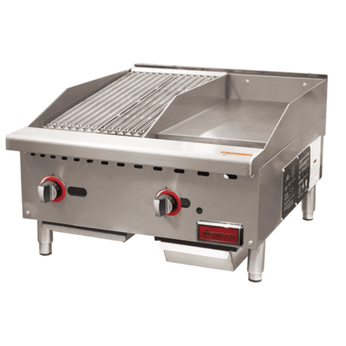 Omcan USA 48295 (CE-CN-12C12G) Griddle/Char-Broiler Combination
