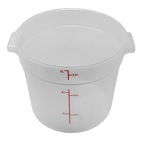 Omcan USA 80191 (80191) 6 QT Polypropylene Translucent Round Food Storage Container