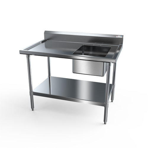 NBR Equipment PTS-1620R5 Premium Work Table With Prep Sink