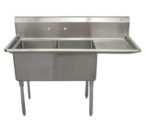 Serv-Ware E2CWP1818R-18 Serv-Ware - Sinks - 14" Deep Economy Sink 2 Bowl - 56.5"W x 23.5"D x 45.5"H