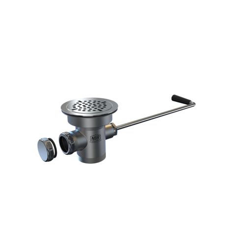 NBR Equipment P5TD2 Twist handle waste drain with overflow cap