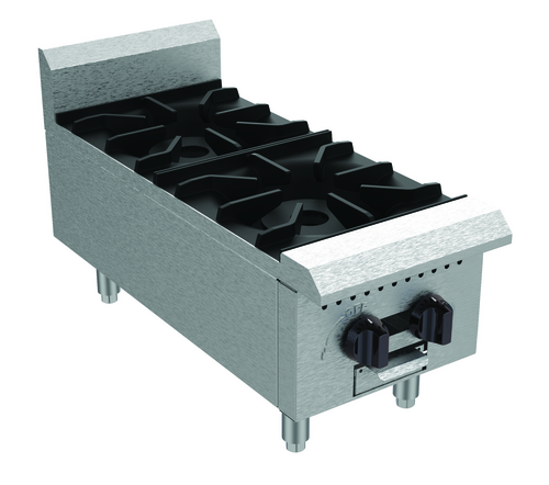 Serv-Ware SHPS-12-SA Serv-Ware - Gas Cooking - 12" Two (2) Burner Hot Plate - Natural Gas - Dimensions: 12" W x 27.2" D x 11.28" H - BTU/H: 25