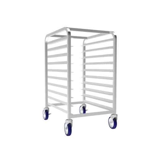 Winholt AL-1810-HLC Aluminum Mobile Half Height Pan Rack with (4) Locking Casters