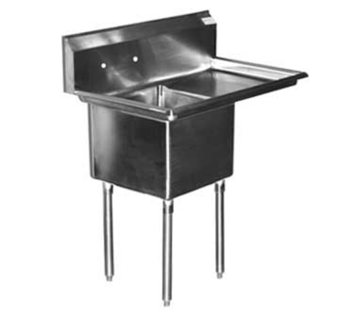 Serv-Ware 1CWPH1818R-18-V Serv-Ware - Sinks - 14" Deep Heavy Duty Sink 1 Bowl - Dimensions: 38.5" W x 23.5" D x 45.5" H - Materials: 16 Gauge
