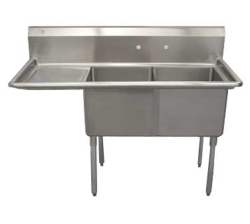 Serv-Ware E2CWP2424L-24 Serv-Ware - Sinks - 14" Deep Economy Sink 2 Bowl - 53"W x 29.5"D x 45.5"H