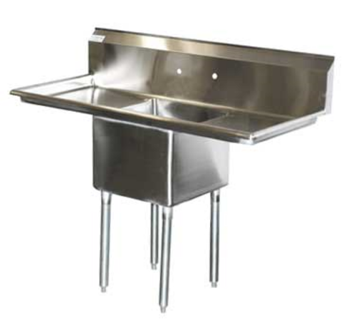 Serv-Ware E1CWP18182-24 Serv-Ware - Sinks - 14" Deep Economy 1 Bowl - 66"W x 23.5"D x 45.5"H