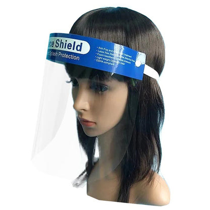 Omcan USA 46665 DISPOSABLE FACE SHIELD TRANSPARENT FULL FACE COVER HEAD-MOUNTED SPLASH PROTECTOR ANTI-FOG PE