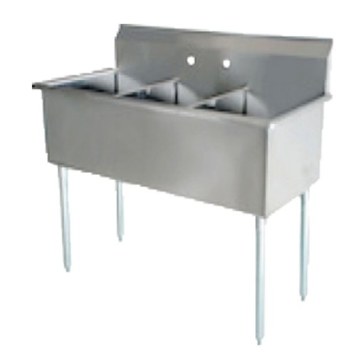 Serv-Ware BS3-1821-V Serv-Ware - Sinks - 57" Budget Sink 3 Bowls - Dimensions: 57" W x 24.5" D x 41" H