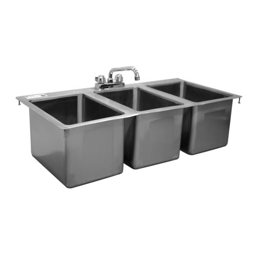 Serv-Ware DIS-3C1620-CWP-V Serv-Ware - Sinks - 55" Drop-in Sink - 55" W x 25" D x 10" H