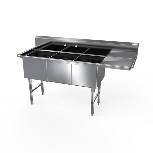 NBR Equipment 3SS-242414R24 Premium Sink