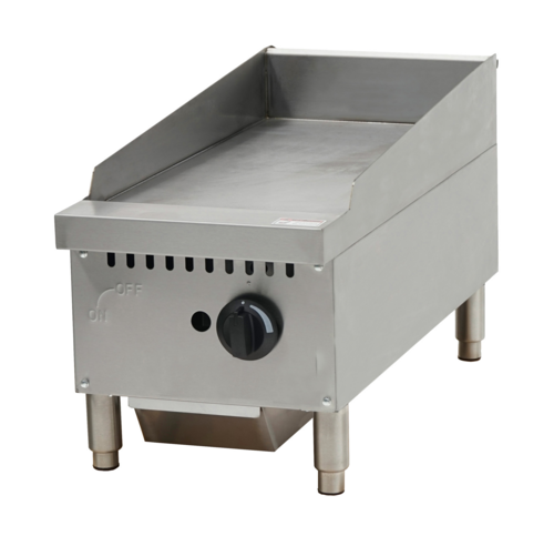 Serv-Ware STGS-12 Serv-Ware - Gas Cooking - 12" Thermostatic Gas Griddle - Natural Gas - Dimensions: 13.23" W x 29.96" D x 16.02" H - Temperature Range: 200°F – 500°F - BTU/H: 30
