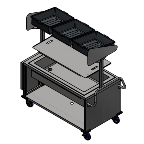 Winholt SS-BC-2748H29-INSULIB-FS18-TOS Mobile Grab & Go Merchandiser Kiosk Cart