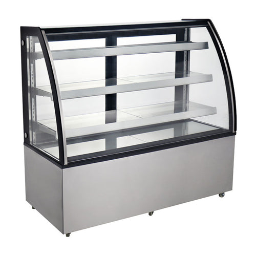 Omcan USA 44504 72-inch Curved Glass Floor Refrigerated Display Case