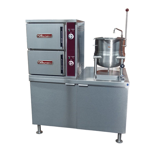Southbend (Middleby) DCX-2S-6 CONV STEAM & 6 GAL DIR STEAM KETTLE, 44" CAB, 6 PAN CAP