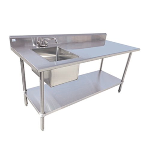 Serv-Ware TSF-3048-L Serv-Ware - Sinks - 48" Table with Sink (Left) - Dimensions: 48" W x 30" D x 35.5" H