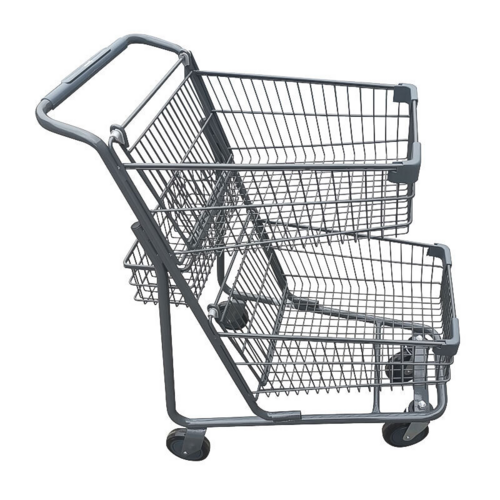 Omcan USA 44555 Shopping Cart - Double Baskets