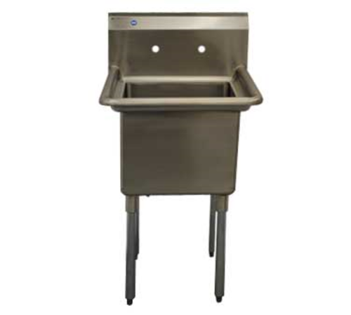 Serv-Ware E1CWP2424-V Serv-Ware - Sinks - 14" Deep Economy 1 Bowl - 29"W x 29.5"D x 45.5"H
