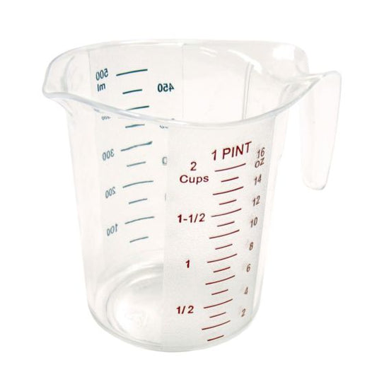 Winco PMCP-50 1 Pint Raised Markings Clear Polycarbonate Measuring Cup