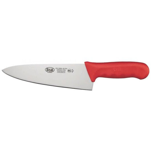 Winco KWP-80R 8" Stal Chef's Knife with Red Handle
