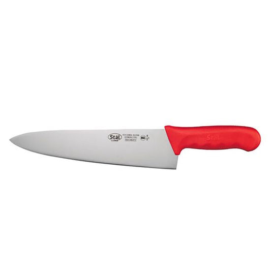 Winco KWP-100R Stal 10" Chef's Knife with Red Handle