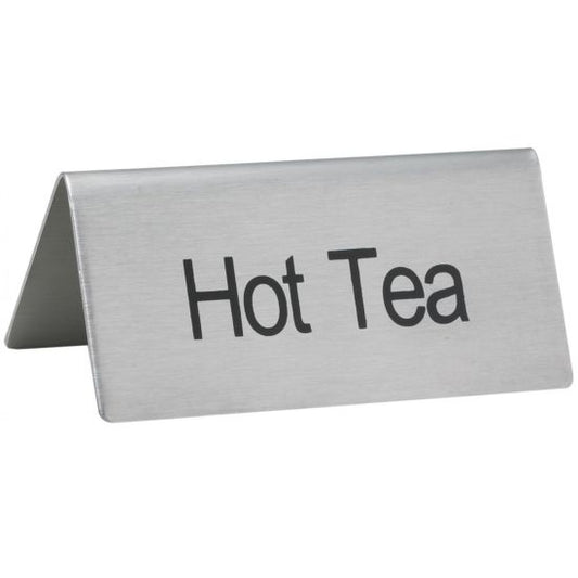 Winco SGN-101 Stainless Steel "Hot Tea" Tent Sign
