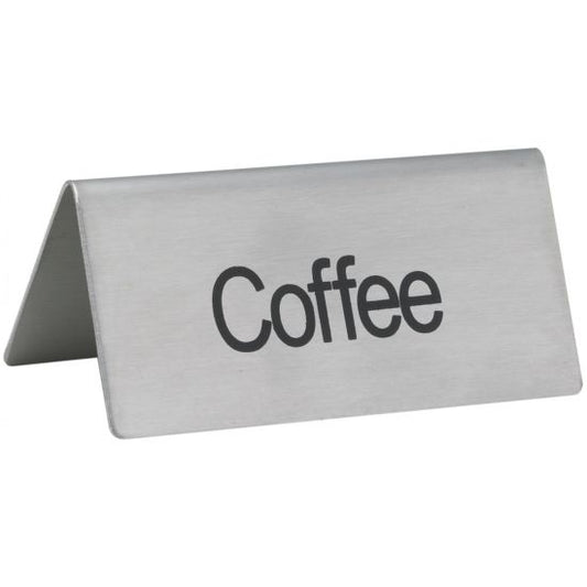 Winco SGN-103 Stainless Steel "Coffee" Tent Sign