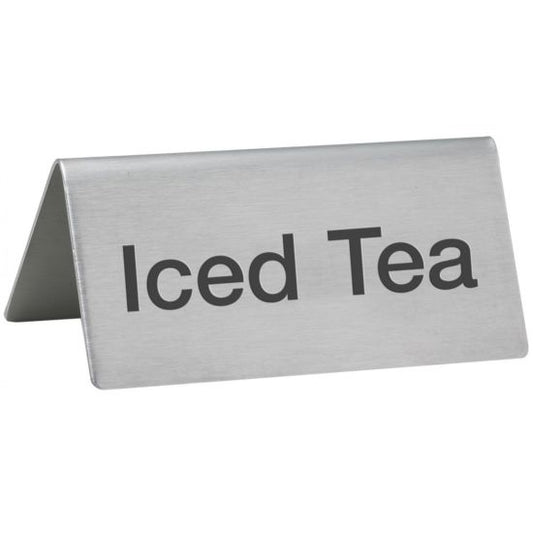 Winco SGN-105 Stainless Steel "Iced Tea" Tent Sign