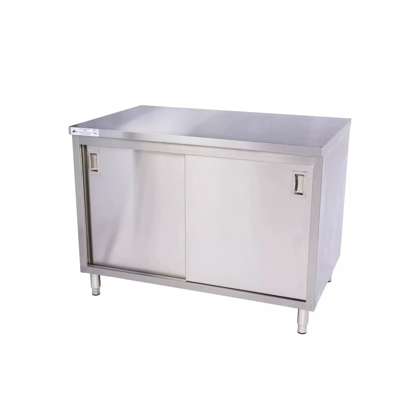 KCS CBS-2460 24" x 60" Stainless Steel Storage Welded Cabinet with 2 Sliding Doors