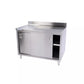 KCS CBS-2460-4BS 24" x 60" Stainless Steel Storage Welded Cabinet with With 2 Sliding Doors and 4" Backsplash