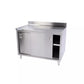 KCS CBS-3060-4BS 30" x 60" Stainless Steel Storage Welded Cabinet with With 2 Sliding Doors and 4" Backsplash