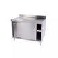 KCS CBS-3072-4BS 30" x 72" Stainless Steel Storage Welded Cabinet with With 2 Sliding Doors and 4" Backsplash