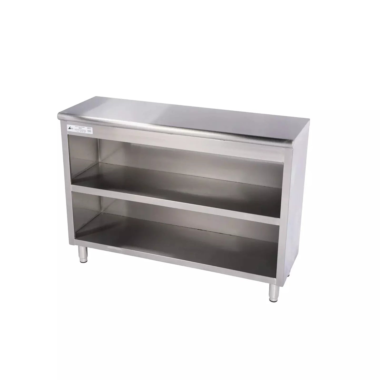 KCS DS-1672 72" Wide Stainless Steel Open Front Storage Dish Cabinet