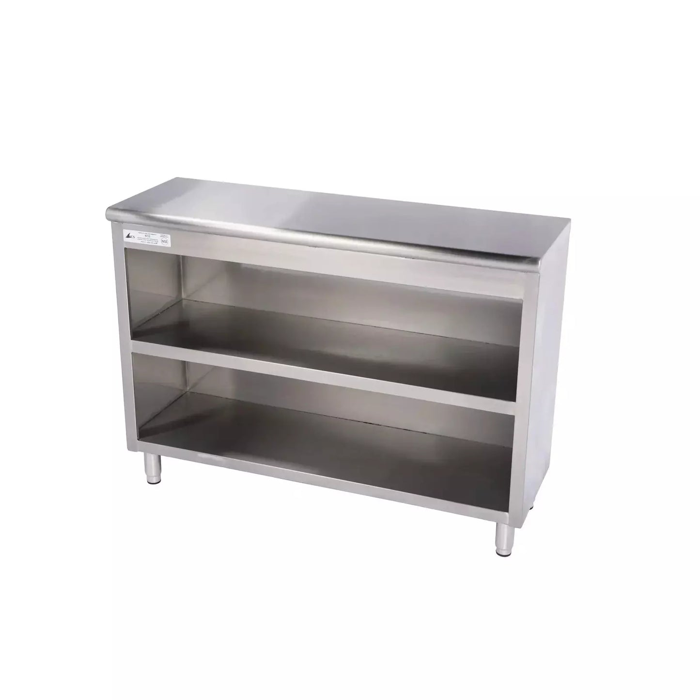 KCS DS-16120 120" Wide Stainless Steel Open Front Storage Dish Cabinet