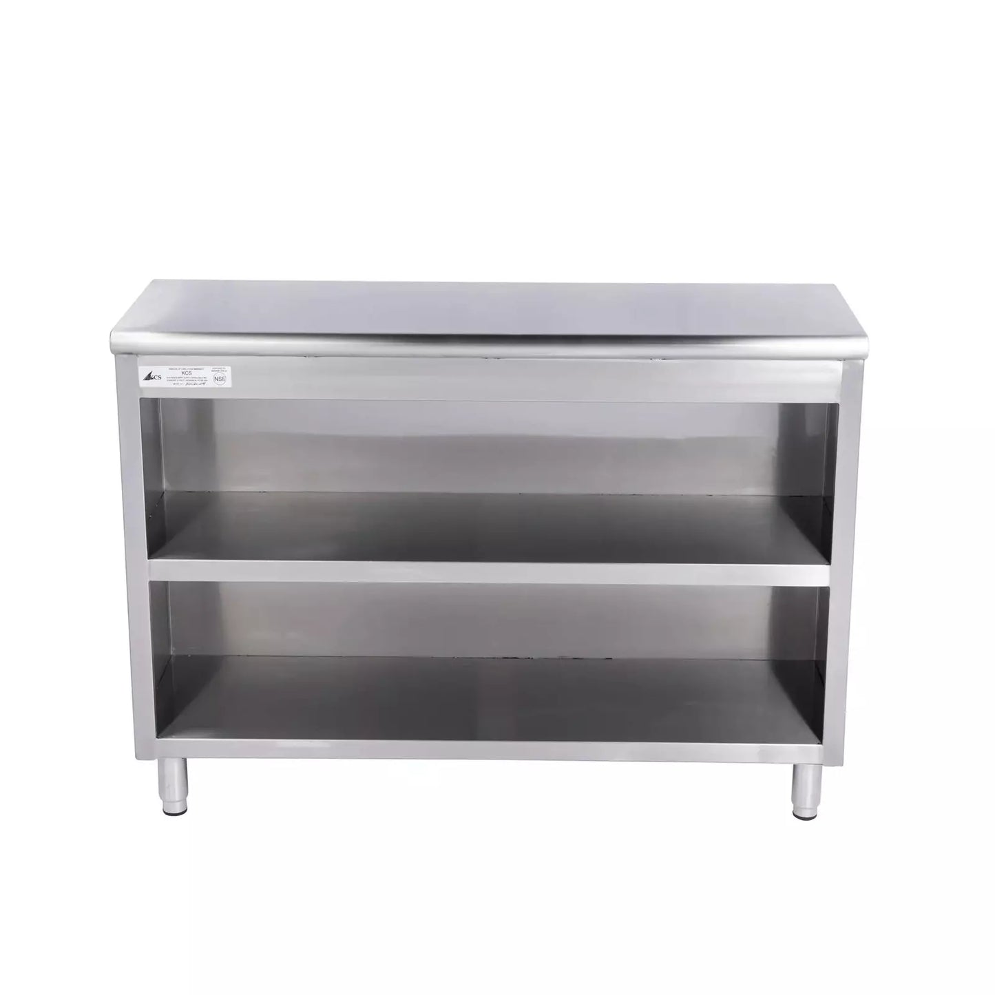 KCS DS-1660 60" Wide Stainless Steel Open Front Storage Dish Cabinet