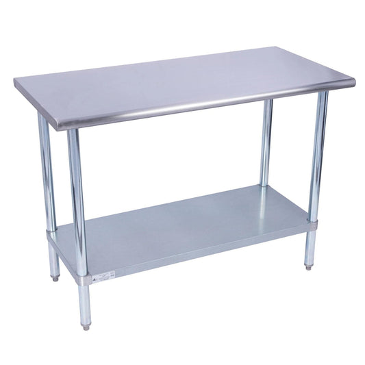 KCS 24" x 30" Stainless Steel Work Table with Galvanized Under Shelf