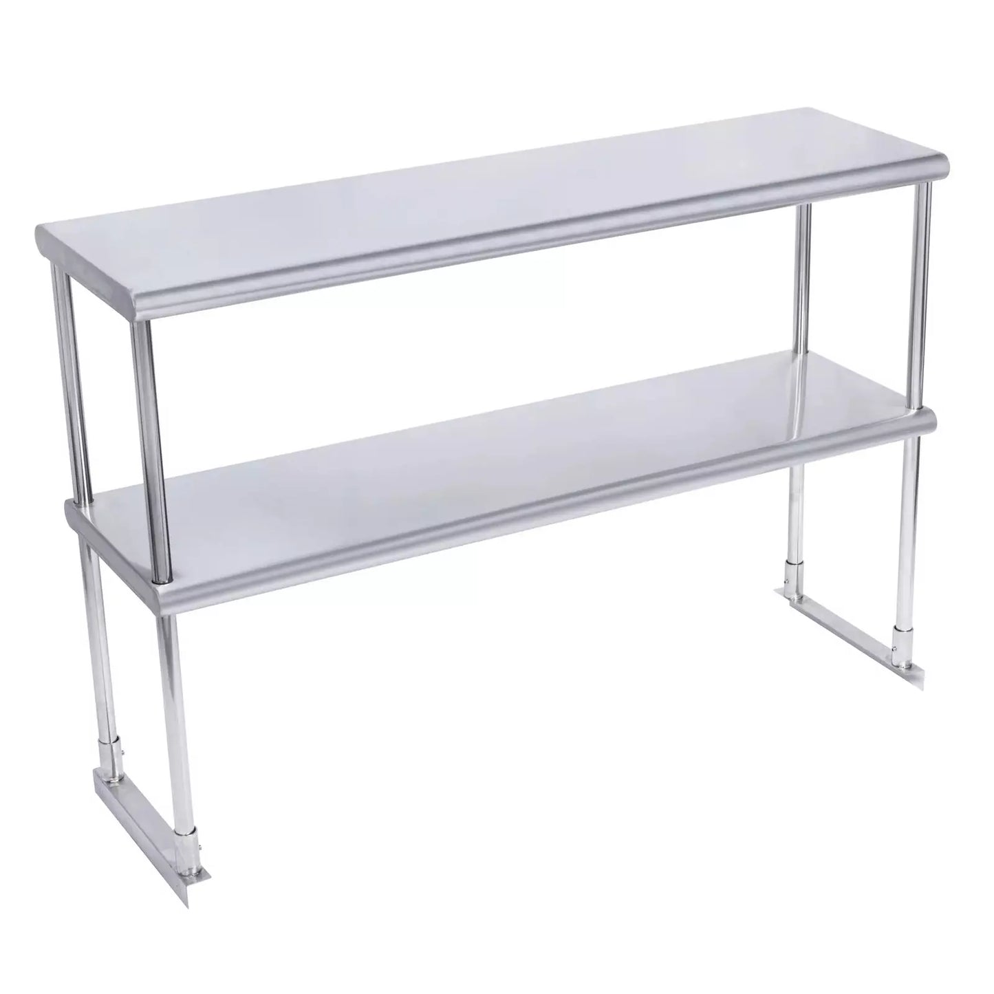 KCS DOB1229 12" x 29" Heavy Duty Adjustable Stainless Steel Double Over Shelf