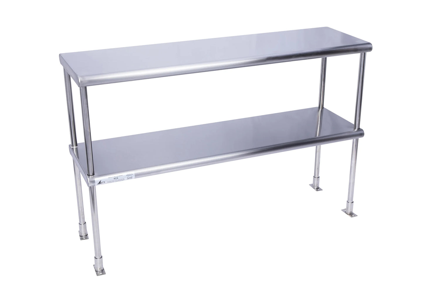 KCS DOB1460 14" x 60" Heavy Duty Adjustable Stainless Steel Double Over Shelf