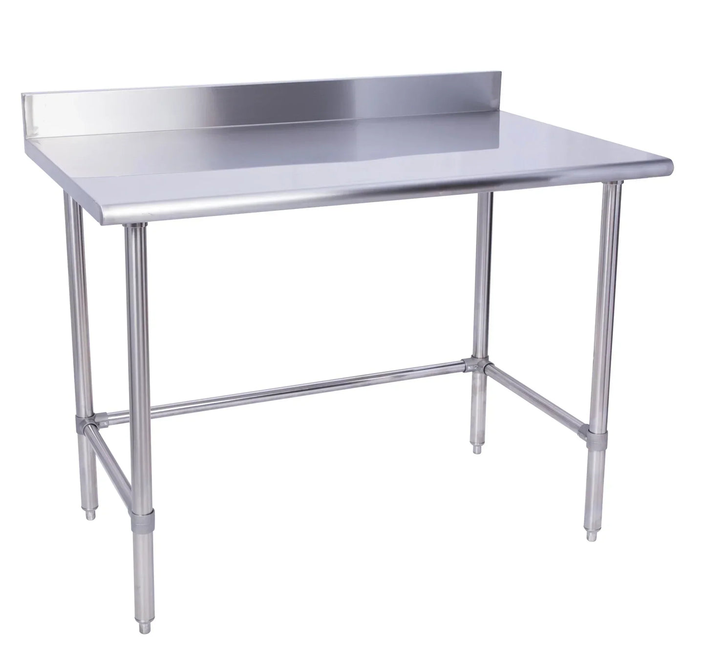 KCS WSCB-2448-B 24" x 48" Stainless Steel Work Table With Cross Bar & 4" Backsplash